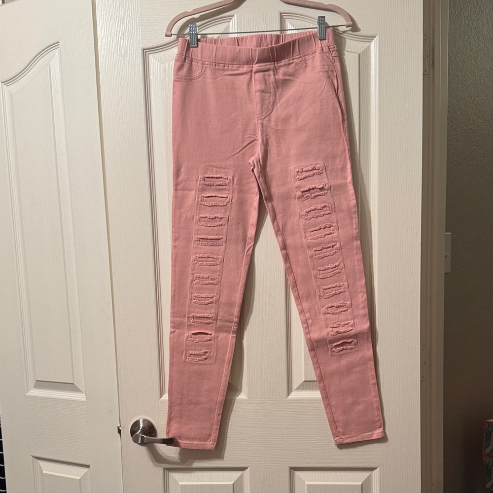 Umgee Pink Distressed Jeggings